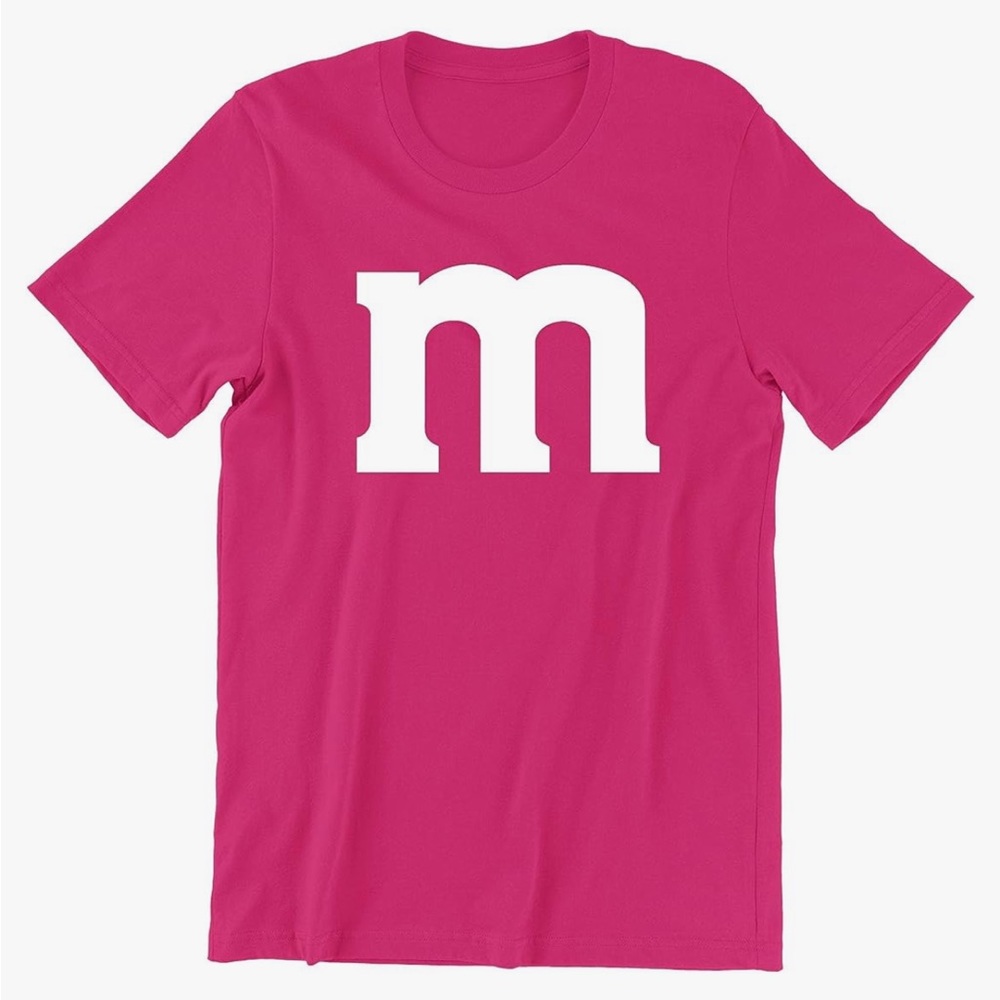 Pink M&M Letter T-Shirt Costume Plus Size 3X